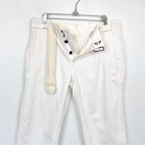 Isabel Marant Cream Straight Leg Pants matching belt and pockets Size 8 - Picture 4 of 11